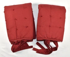 Pottery Barn Set of 2 Sloan Tufted Quilted Red Euro Pillow Shams Linen Cotton