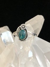 Genuine Malachite 925 Solid Sterling Silver Gemstone Filigree Ring Size 9.5