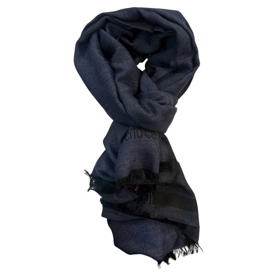 Sciarpa Uomo Roberto Cavalli Scarf Blu Lana Viscosa 65x200 - Imagen 4 de 4