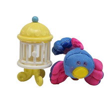 VINTAGE 1987 FISHER PRICE SMOOSHEES CRITTER CUDDLERS PERCHY BIRD CAGE