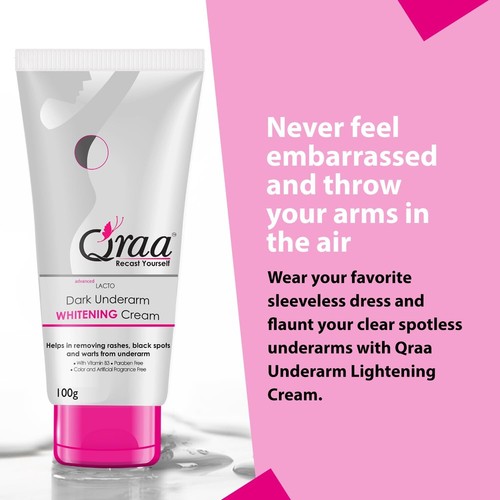 Crema blanqueadora de axilas Qraa Advanced Lacto Dark 100 g para axilas uniformes tonificadas - Imagen 3 de 6