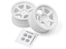 HPI 1/10 HRE C106 6 SPOKE WHEEL 26mm WHITE 6mm OFFSET (2pcs) #112813