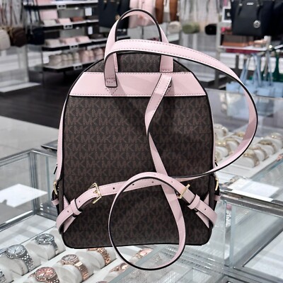 Michael Kors Jaycee Medium Zip Pocket Backpack Bag MK Logo Brown Powder Blush MICHAEL KORS JAYCEE Medium ZIP POCKET BACKPACK BAG MK Brown  main image 2