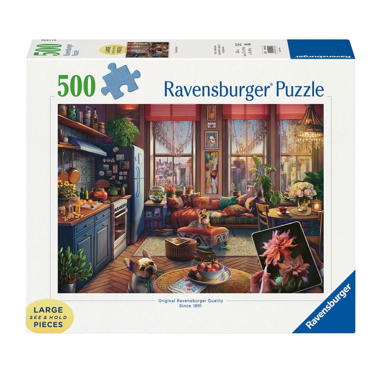 Ravensburger Cozy Boho Studio 500 Piece Large Format Jigsaw Puzzle for Adults -