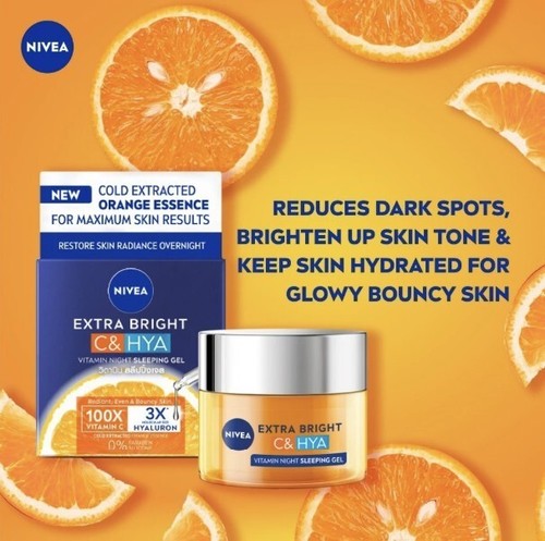 4x NIVEA Extra Bright C HYA Vitamin Day Serum + Night Sleeping Gel Extra Bright - Picture 7 of 14
