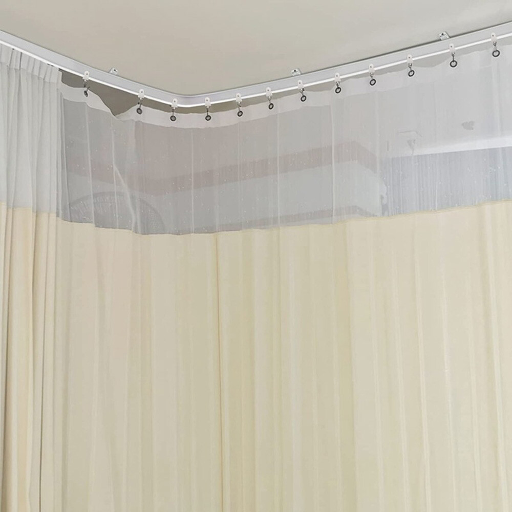 1/5M PVC Bendable Coiled Curtain Track Straight Curved Corner Bay