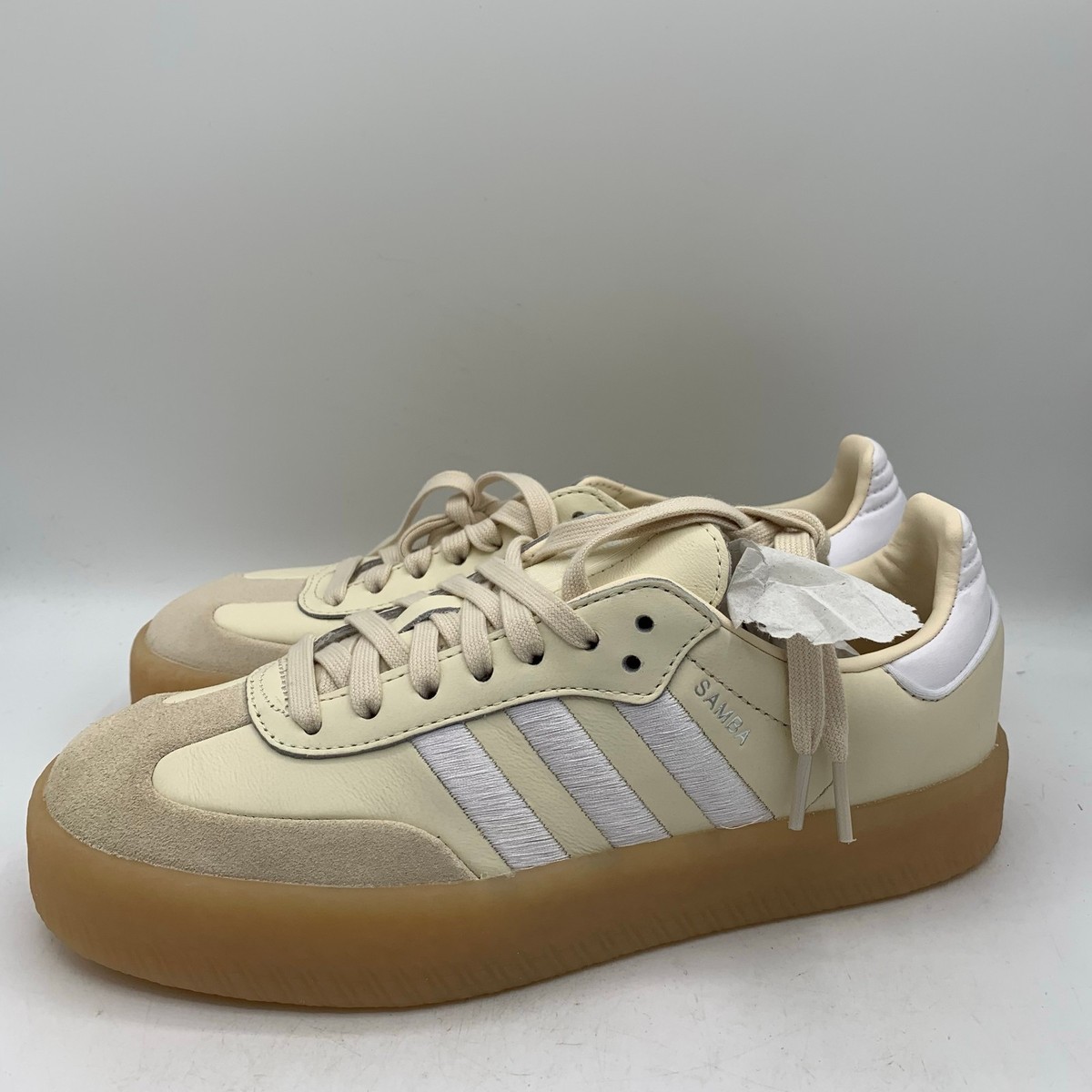 Size 7.5 - adidas Sambae Wonder White Silver Metallic Gum W for
