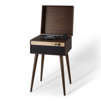 Crosley Jasper Turntable Vinyl Record Player With Legs 3 Speed Bluetooth Walnut