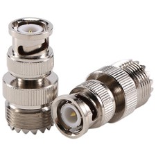 2 Pcs BNC Male Plug to UHF SO239 Female  Coaxial  Connector J7O24076