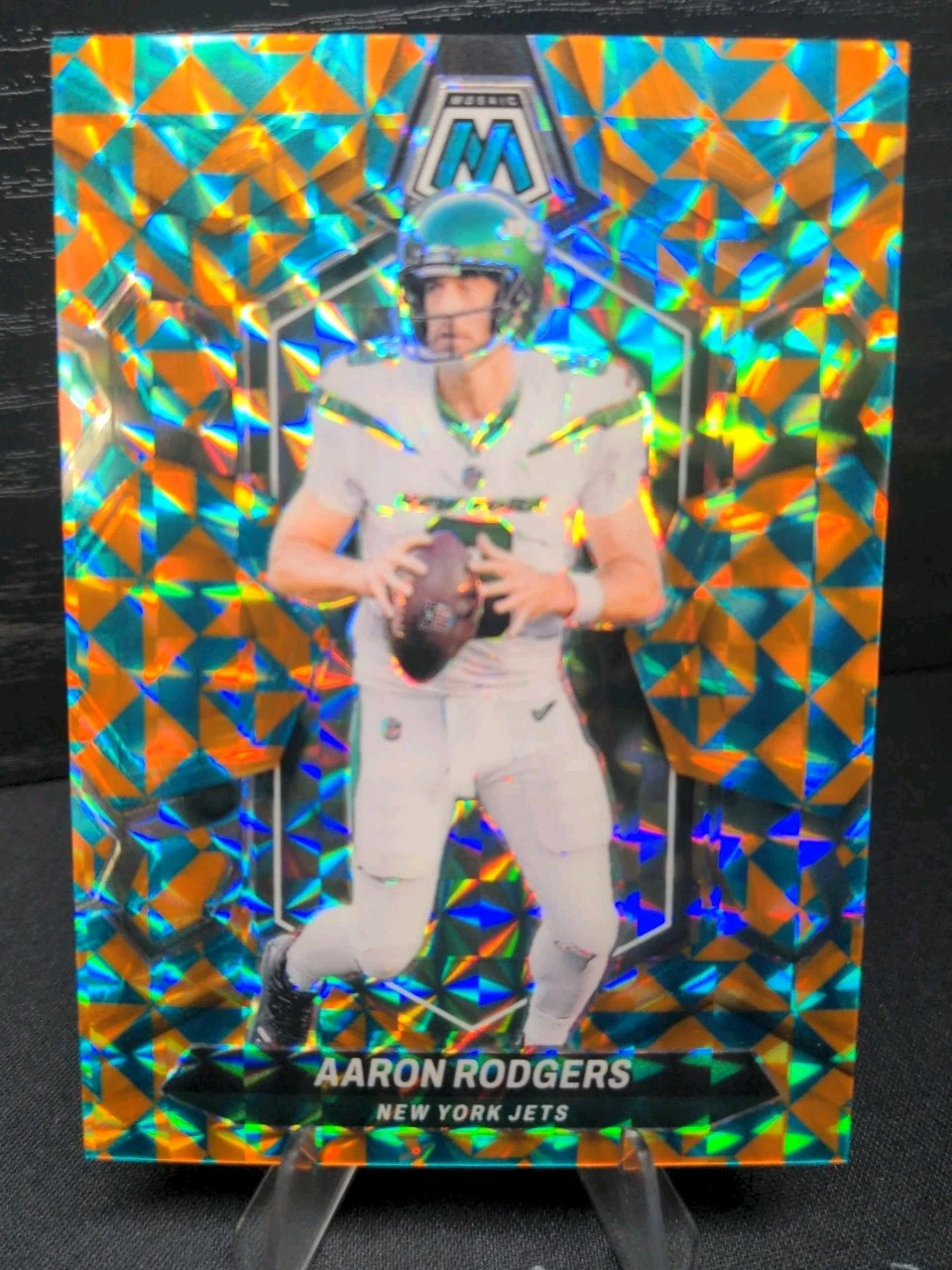 2024 Panini Mosaic Aaron Rodgers Tessellation Parallel SSP Case Hit Jets /15 169