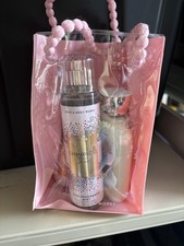 Bath Body Works Champagne Toast Toiletries Set 4pc Mist Lotion Wash Pink Bag