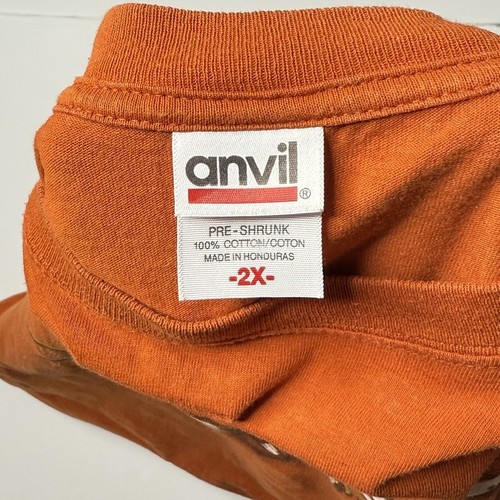Anvil Men’s Texas Longhorn Shirt Orange Size XXL - Vintage - Picture 4 of 4