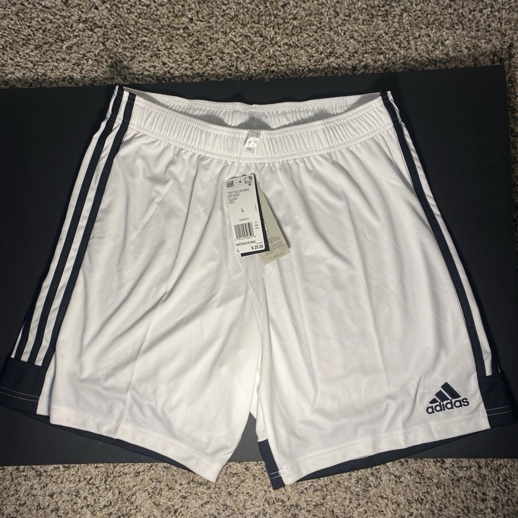 Adidas Men’s Tastigo 19 Shorts Climalite Soccer Training White/Black Large NWT