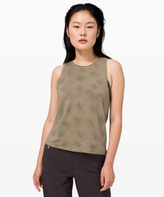 Lululemon Lab Kosaten Tank Rare Women Size 4 OD Green Pattern Gym Athleisure