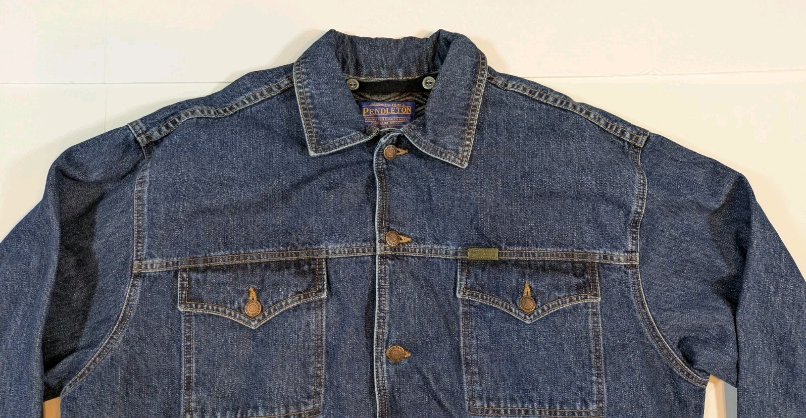 Vintage Pendleton Denim Jacket  Aztec Blanket Lin… - image 11