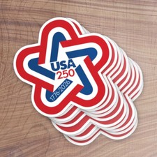 America 250th Decals - 10 PACK Die Cut Stickers - USA 250 1776-2026 Mod Star