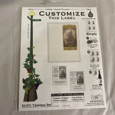 4th & Vine Wine Beer Bottle Labels B14551 Christmas Tree 8 Sheets/32 Removable