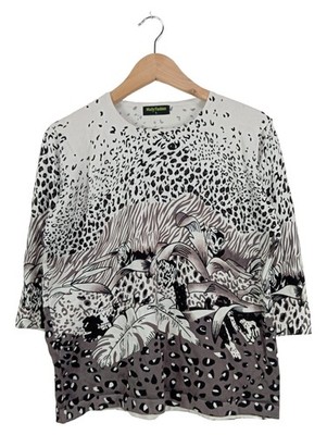 Maily Fashion Damen Langarmshirt Animal Print Leopard Gr. L Viskose