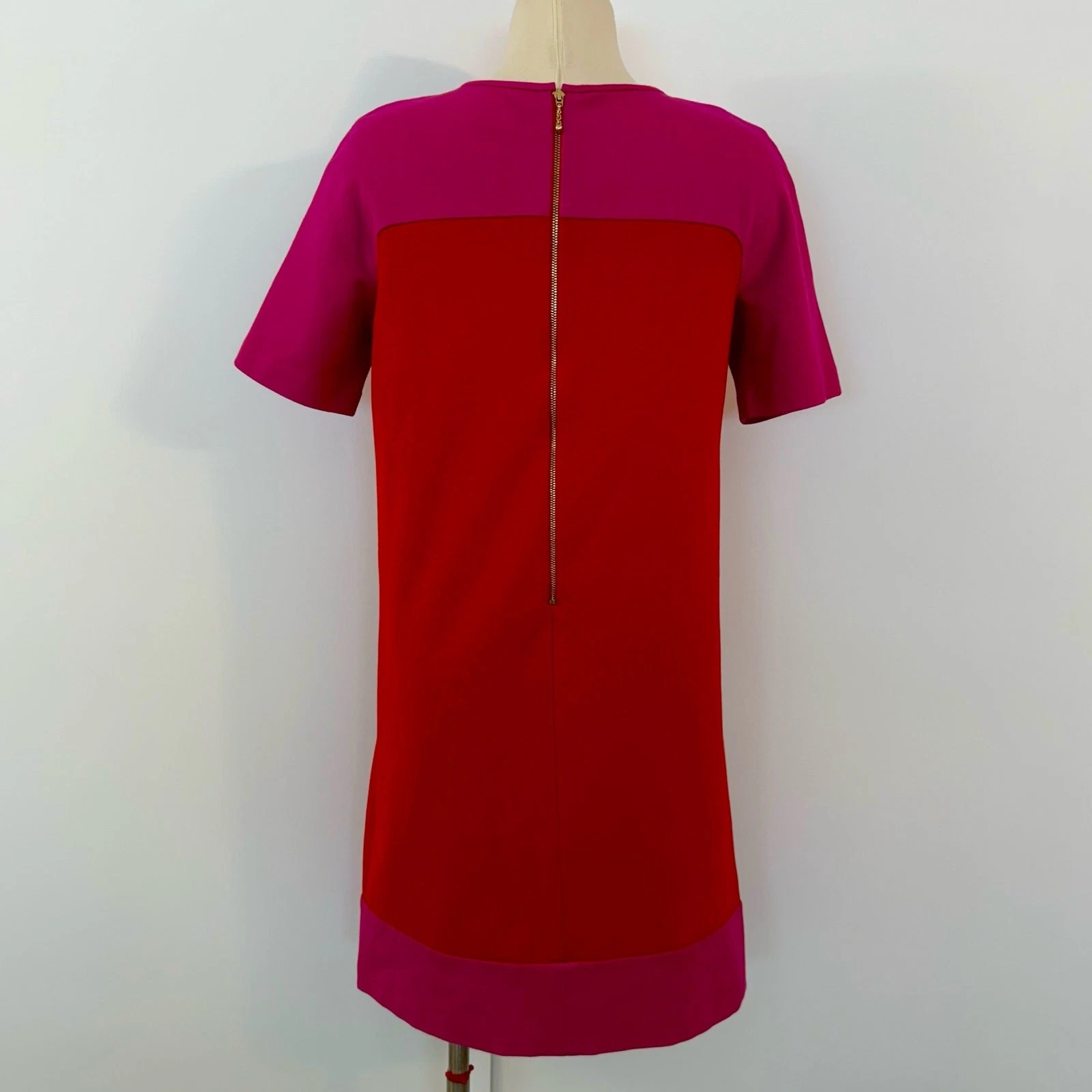 Abito Kate Spade Racquel rosa rosso colorblock ponte shift taglia 8