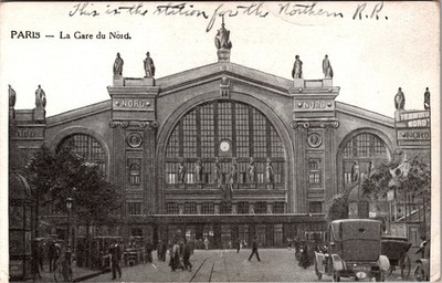 Vintage Paris La Gare du Nord Railway Station Postcard Early 1900s