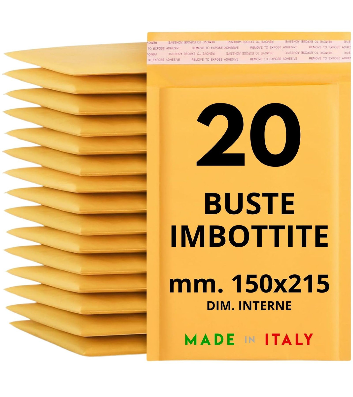 Easy8 20 Buste Imbottite per Spedizioni, 150x215 mm, Buste Pluriball, (i3t)