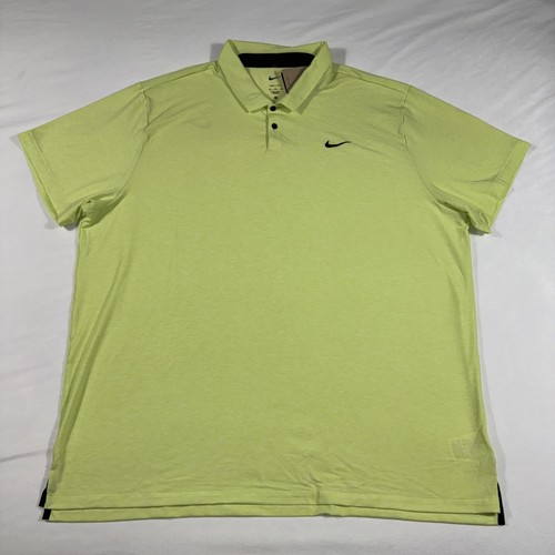 Nike Dri-FIT Tour Golf Polo Mens 3XL Lemon Twist Yellow Black DV3123-736 NWT - Picture 3 of 8