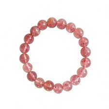 Natural Strawberry Crystal Elastic Cord Bracelet, Great Gift for Friends and Fam
