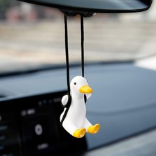 Cute Swinging Duck Car Rear View Mirror Hanging Accessories Funny Car Interio...