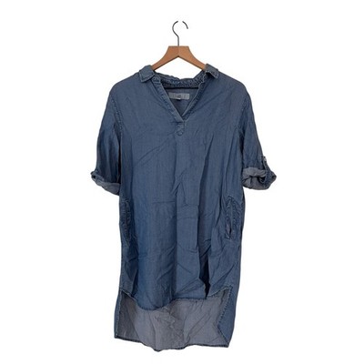 Thread & Supply Blue Chambray Lyocell Shirt Dress Size Small Casual