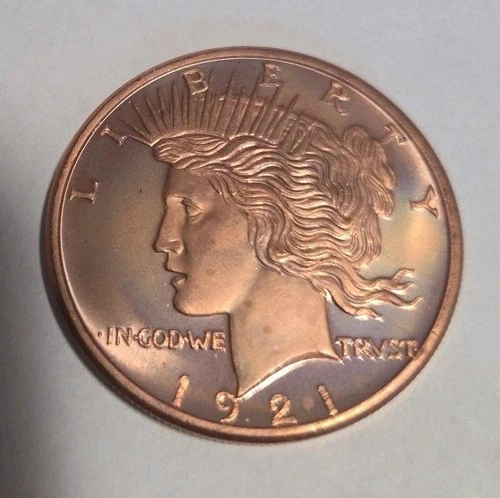 Golden State Mint 1 oz Coin .999 Pure Copper  Lady Liberty Eagle Bullion