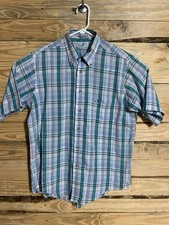 Vintage Flying Scotsman Plaid Shirt Mens Large USA Made Short Sleeve 90s