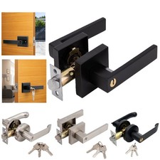 Bedroom Bathroom Door Security Entry Handle Lever Entrance Lock with 3 Keys