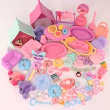 Random 35pcs Accessories Mini Pet Shop Collar Chair House Kid Adorable Gift Rare