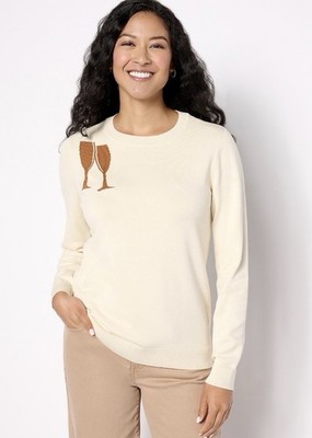Studio Park x Alberti Popaj Women's Icon Sweater Size M Champagne A625912