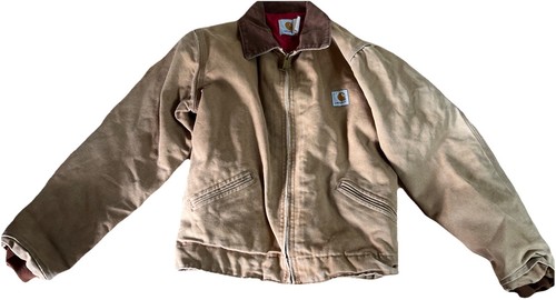 Vintage carhartt Detroit work jacket JQ606 canvas quilted youth size 14 adult XS