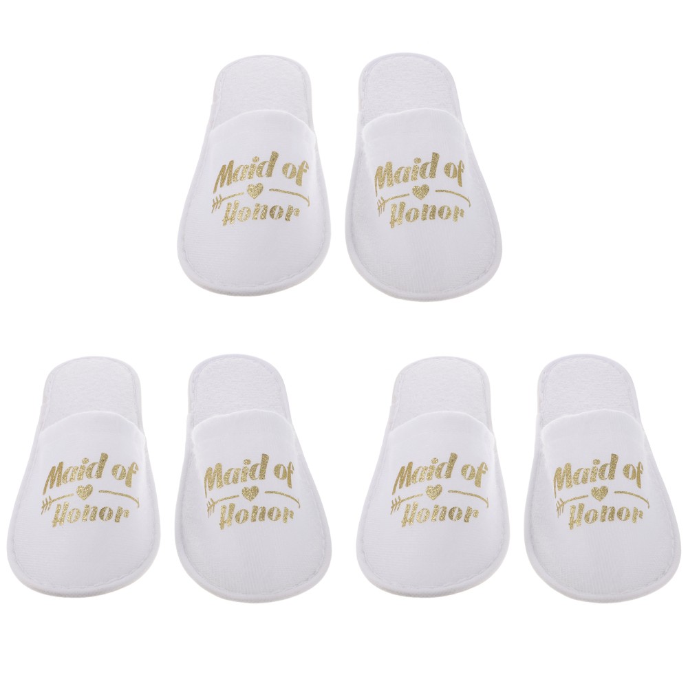 PANTOFOLA D’ORO 3 Paia Pantofole per Feste Matrimonio Donna Sposa e Damigelle Casa