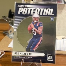 2024 Donruss Optic Football Joe Milton III-#1 RC Hidden Potential Insert.
