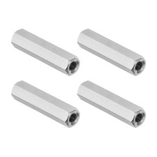 4 Pcs M4x0.7 Pitch 30mm Length 304 Stainless Steel Coarse Hex Coupling Nut