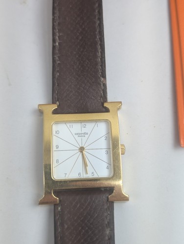 Hermes H Watch Ramsus RS1.501 18k Gold Plated Steel White Dial 26MM Unisex Watch - Picture 7 of 12