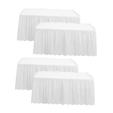 4 Pack Table Skirt 29 in x 14 ft Tablecloth Disposable Table Cover White