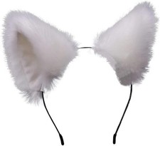 Cute Cat Ears Headband Long Fur Fox Ears Cosplay Headband with Bells Headwear...