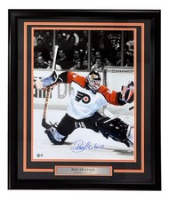 Ron Hextall Signed Framed 16x20 Philadelphia Flyers Save Photo BAS