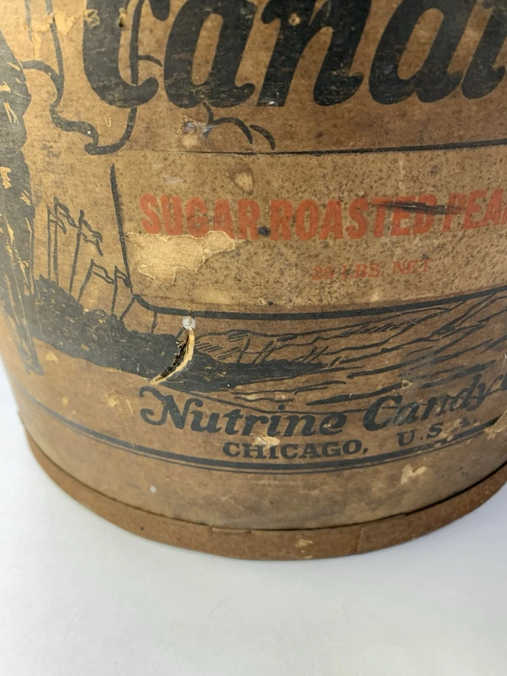 Large 1800’s  Nutrine Confections Cany Container Bucket Chicago IL Antique - Image 2 of 4