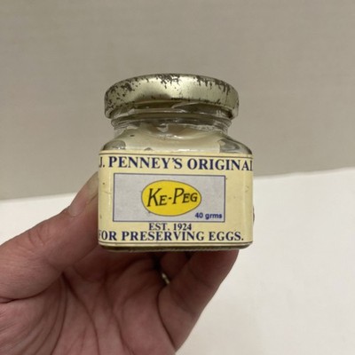 Vtg Egg Preservative KE-PEG Jar 1924 G. j. Penney s Original Up To 40 Dozen Eggs
