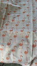 FLAMINGO'S ON WHITE COTTON FABRIC--1 YARD