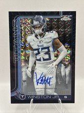 2025 Topps Chrome Football Kevin Winston Jr Black Geometric Rookie Auto /10 