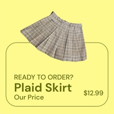 Cat Jack Plaid Pleated Skirt Girls 6/7 Preppy School 12 Waist