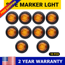 10 Amber Pickup Round Side Marker light 3/4"LED Bullet Light Truck Trailer Lamp
