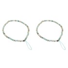 2pcs Telefon Lanyard Naturstein Telefonkette Anti-verlorene Perlenhängekette