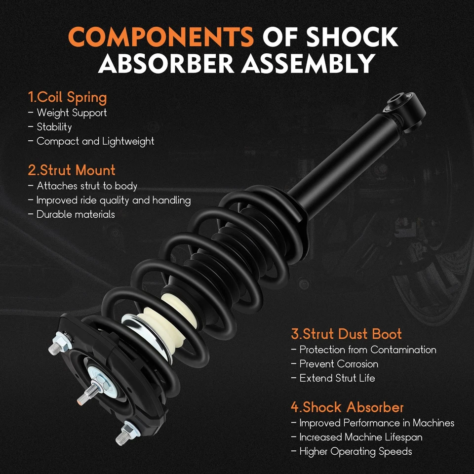 For Infiniti I30 2000-2001 4 Pcs Quick Complete Struts Shocks w/Springs & Mounts - Изображение 2 из 4